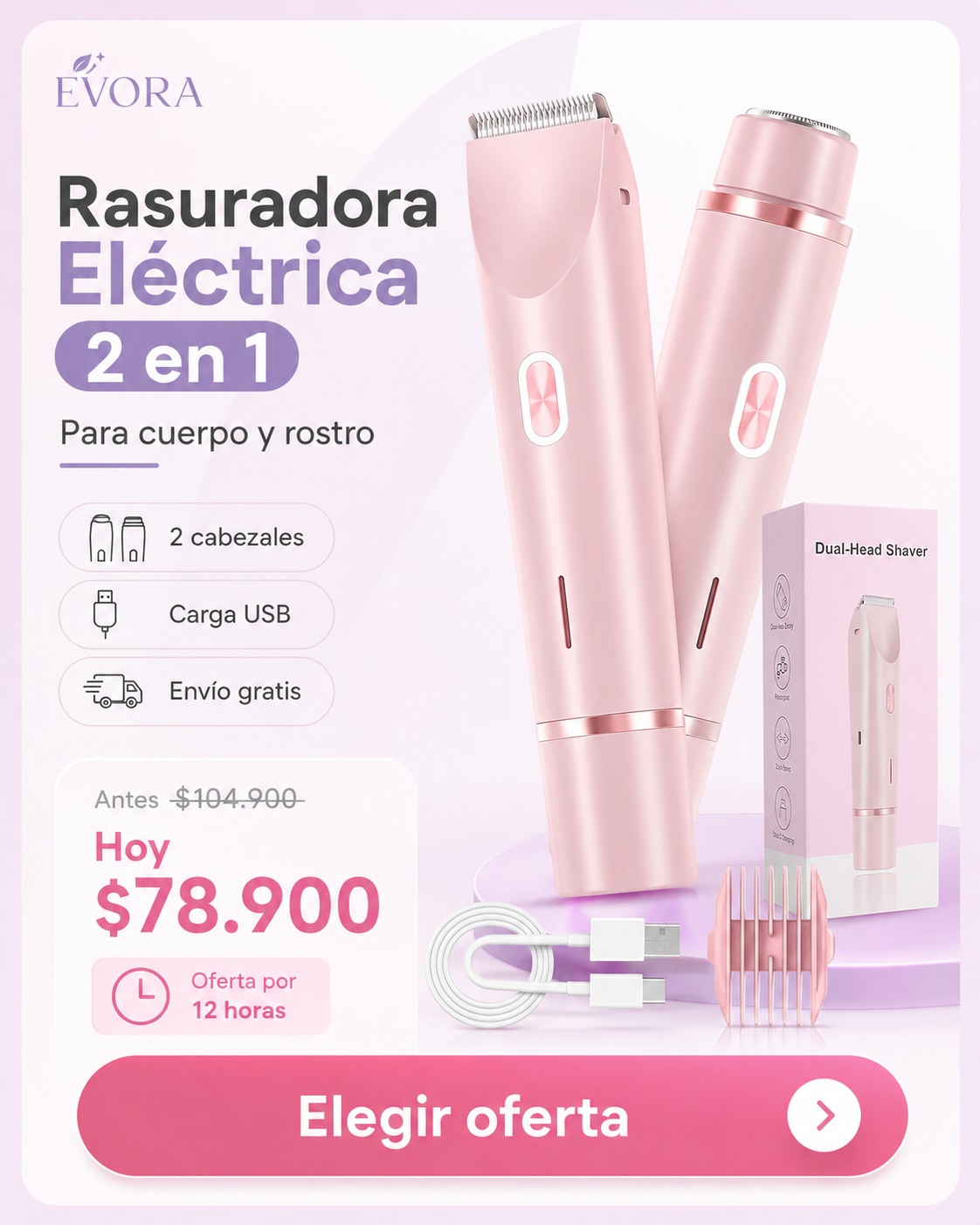 EVORA™ | Rasuradora 2 en 1